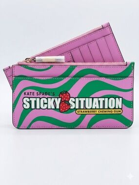 Kate Spade New York "Sticky Situation" Strawberry Gum Card Case - NWT